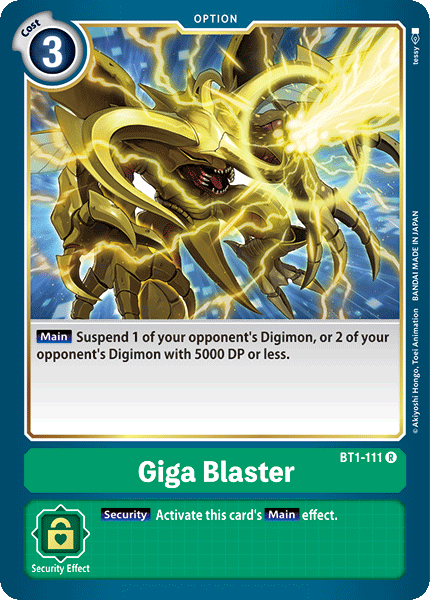 (BT1-111) Digimon TCG Release Special Booster v1.0 Single: Giga Blaster (BT1-111)  Rare
