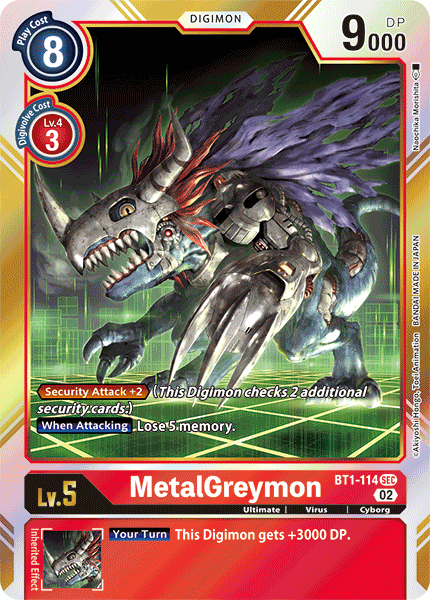( BT1-114) Digimon TCG Resurgence Booster Single: MetalGreymon (BT1-114)  Secret Rare