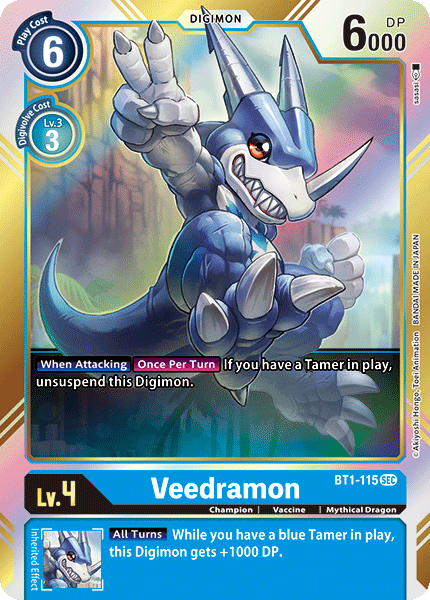 (BT1-115) Digimon TCG Release Special Booster v1.0 Single: Veedramon (BT1-115) (V.1)  Secret Rare