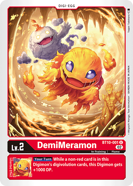 (001) Digimon TCG Xros Encounter Single: Demimeramon (BT10-001)  Uncommon