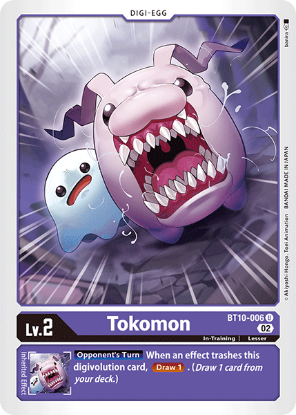 (006) Digimon TCG Xros Encounter Single: Tokomon (BT10-006)  Uncommon