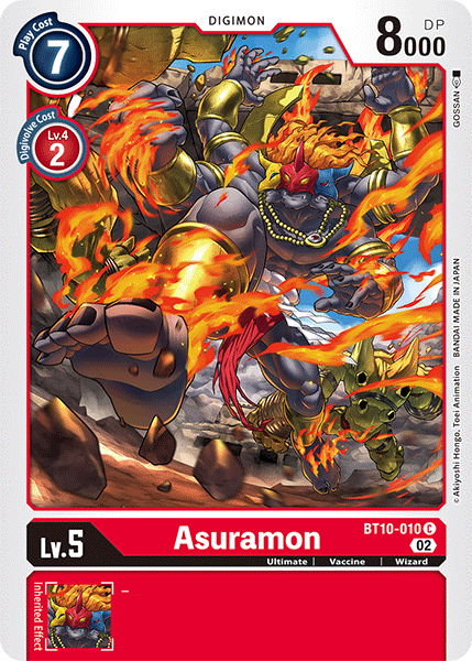 (010) Digimon TCG Xros Encounter Single: Asuramon (BT10-010)  Common