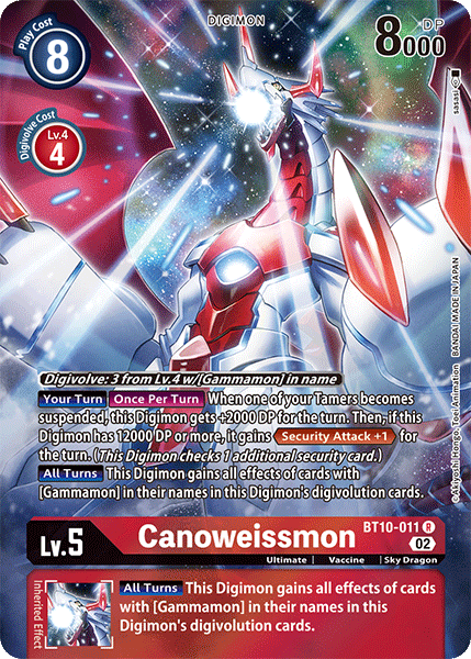 (011) Digimon TCG Xros Encounter Single: Canoweissmon (BT10-011) (V.2)  Alternative Art