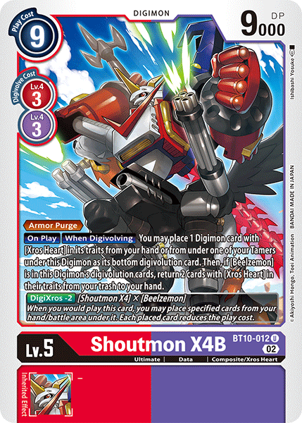 (012) Digimon TCG Xros Encounter Single: Shoutmon X4B (BT10-012)  Uncommon