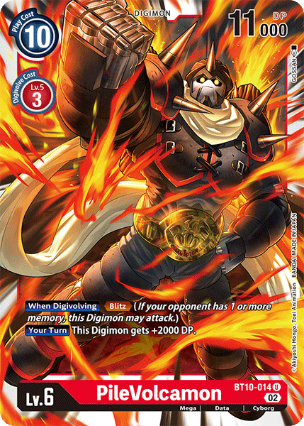 (014) Digimon TCG Xros Encounter Single: PileVolcamon (BT10-014)  Uncommon