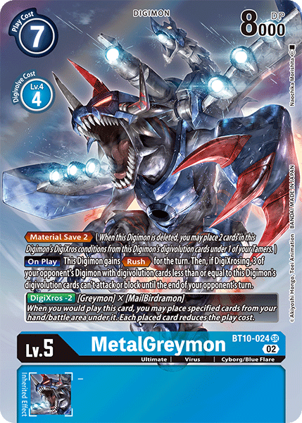 (024) Digimon TCG Xros Encounter Single: MetalGreymon (BT10-024) (V.2)  Alternative Art