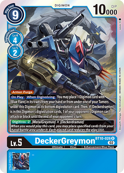 (026) Digimon TCG Xros Encounter Single: DeckerGreymon (BT10-026) (V.1)  Rare