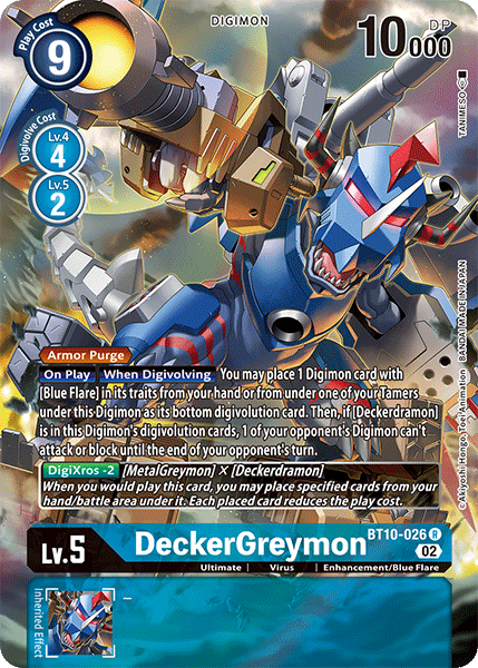 (026) Digimon TCG Xros Encounter Single: DeckerGreymon (BT10-026) (V.2)  Alternative Art