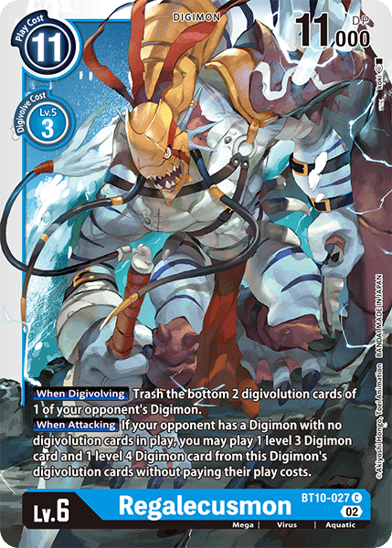 (027) Digimon TCG Xros Encounter Single: Regalecusmon (BT10-027)  Common