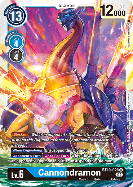 (028) Digimon TCG Xros Encounter Single: Cannondramon (BT10-028)  Uncommon