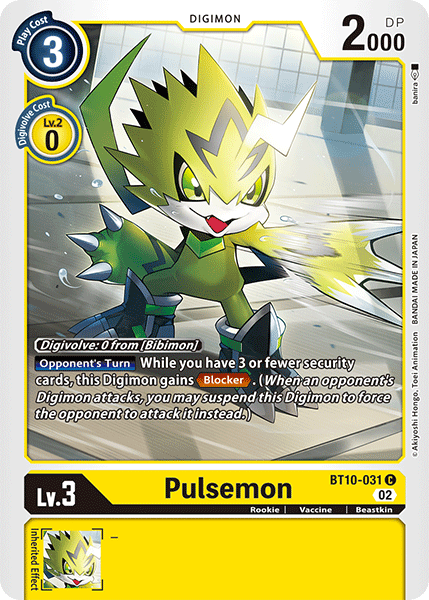 (031) Digimon TCG Xros Encounter Single: Pulsemon (BT10-031)  Common