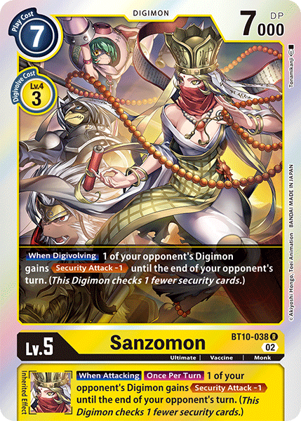 (038) Digimon TCG Xros Encounter Single: Sanzomon (BT10-038)  Rare