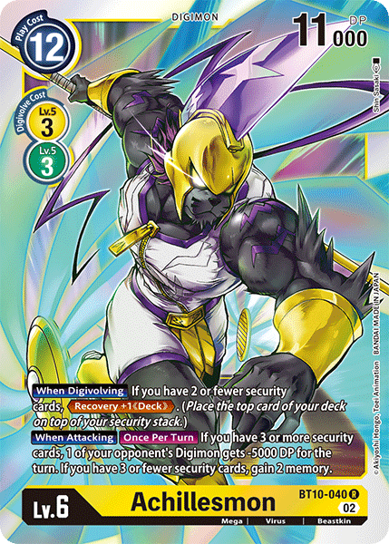 (040) Digimon TCG Xros Encounter Single: Achillesmon (BT10-040)  Rare
