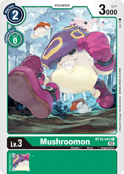(043) Digimon TCG Xros Encounter Single: Mushroomon (BT10-043)  Common