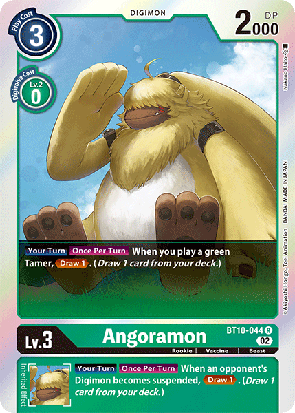 (044) Digimon TCG Xros Encounter Single: Angoramon (BT10-044) (V.1)  Rare