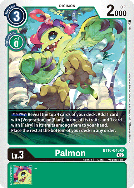 (046) Digimon TCG Xros Encounter Single: Palmon (BT10-046)  Uncommon