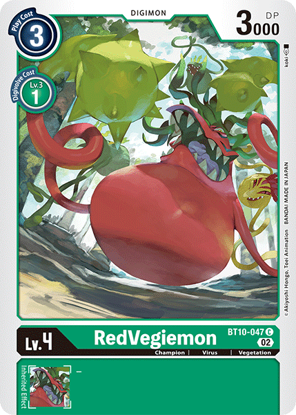 (047) Digimon TCG Xros Encounter Single: RedVegiemon (BT10-047)  Common