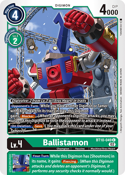 (049) Digimon TCG Xros Encounter Single: Ballistamon (BT10-049)  Common