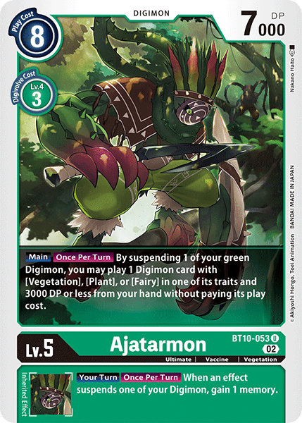 (053) Digimon TCG Xros Encounter Single: Ajatarmon (BT10-053)  Uncommon