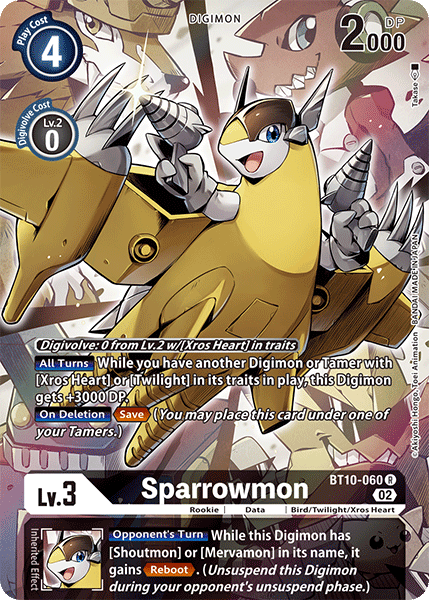 (060) Digimon TCG Xros Encounter Single: Sparrowmon (BT10-060) (V.2)  Alternative Art