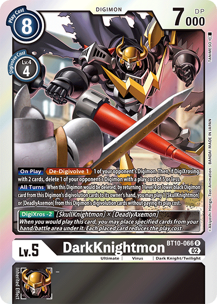 (066) Digimon TCG Xros Encounter Single: DarkKnightmon (BT10-066)  Rare
