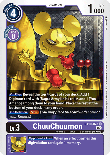 (073) Digimon TCG Xros Encounter Single: ChuuChuumon (BT10-073)  Uncommon