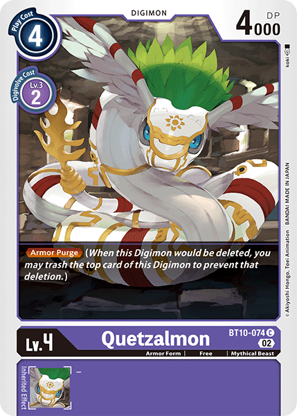 (074) Digimon TCG Xros Encounter Single: Quetzalmon (BT10-074)  Common