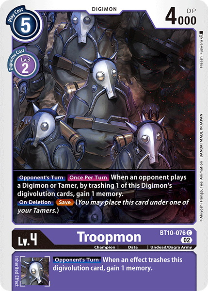 (076) Digimon TCG Xros Encounter Single: Troopmon (BT10-076)  Common