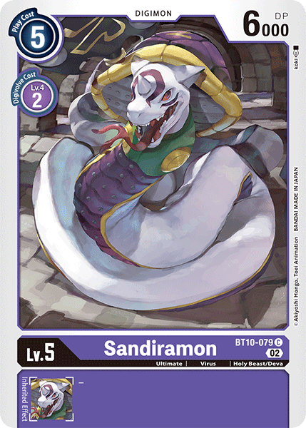 (079) Digimon TCG Xros Encounter Single: Sandiramon (BT10-079)  Common