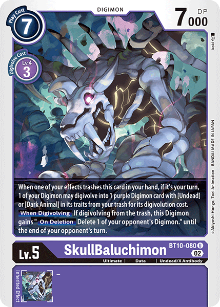 (080) Digimon TCG Xros Encounter Single: SkullBaluchimon (BT10-080)  Uncommon