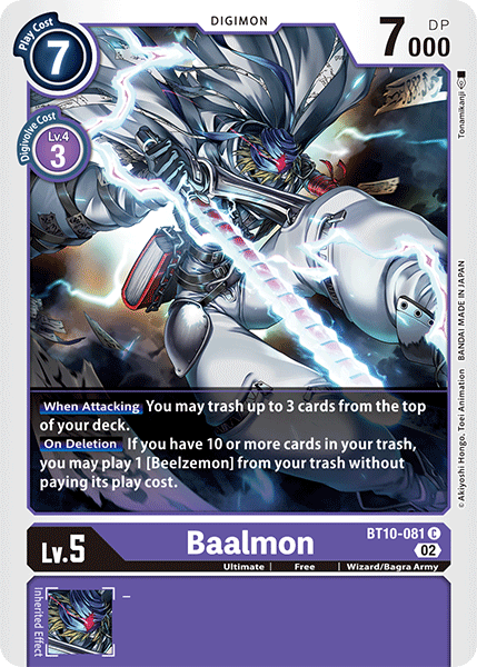 (081) Digimon TCG Xros Encounter Single: Baalmon (BT10-081)  Common