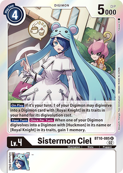 (085) Digimon TCG Xros Encounter Single: Sistermon Ciel (BT10-085) (V.1)  Rare