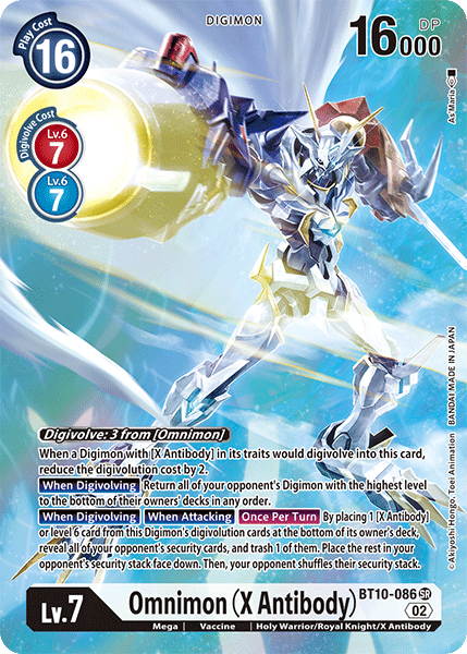 (086) Digimon TCG Xros Encounter Single: Omnimon (X Antibody) (BT10-086) (V.2)  Alternative Art