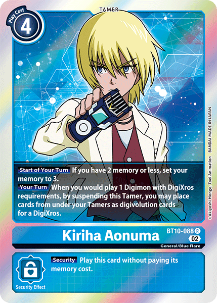 (088) Digimon TCG Xros Encounter Single: Kiriha Aonuma (BT10-088)  Rare