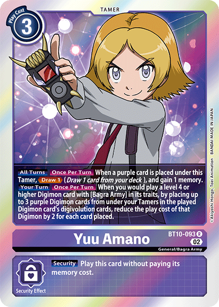 (093) Digimon TCG Xros Encounter Single: Yuu Amano (BT10-093)  Rare