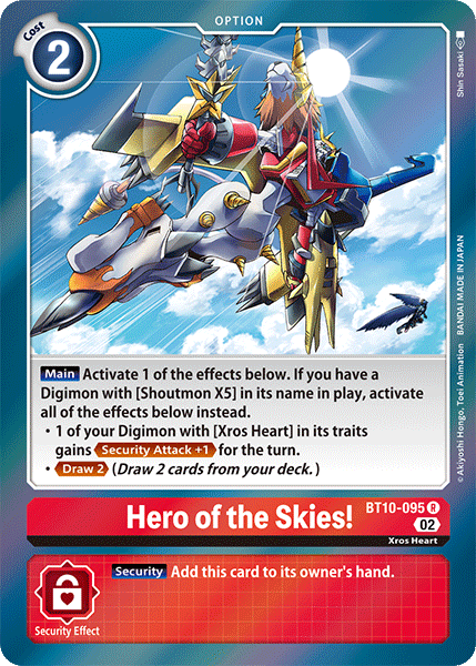 (095) Digimon TCG Xros Encounter Single: Hero of the Skies! (BT10-095)  Rare