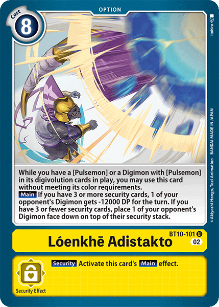 (101) Digimon TCG Xros Encounter Single: Lónkhē Adistakto (BT10-101)  Uncommon