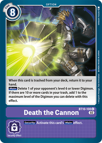 (108) Digimon TCG Xros Encounter Single: Death the Cannon (BT10-108)  Uncommon