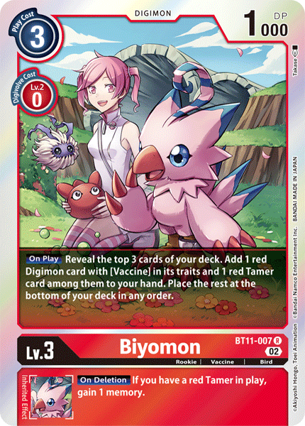 (007) Digimon TCG Dimensional Phase Single: Biyomon (BT11-007)  Rare