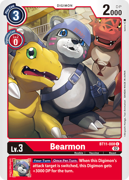 (008) Digimon TCG Dimensional Phase Single: Bearmon (BT11-008) (Holo)  Common