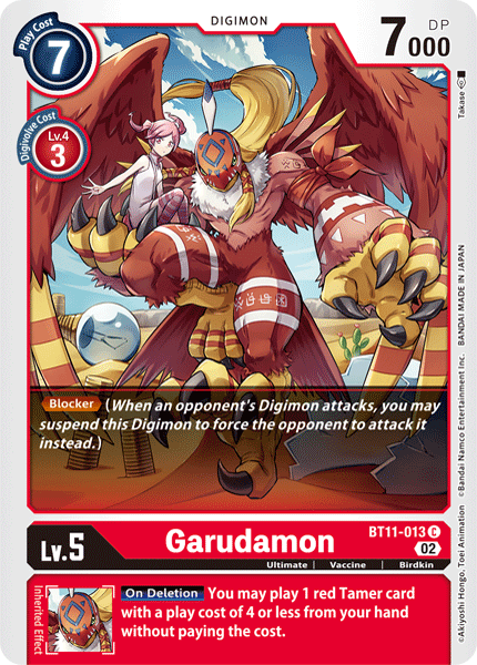 (013) Digimon TCG Dimensional Phase Single: Garudamon (BT11-013) (V.1)  Common