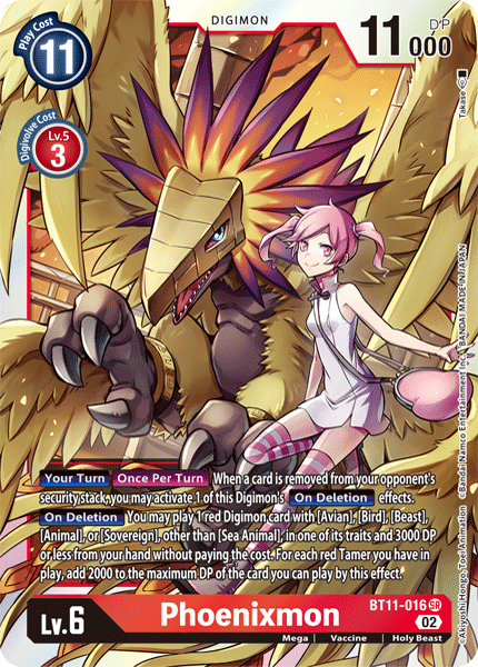 (016) Digimon TCG Dimensional Phase Single: Phoenixmon (BT11-016) (V.1)  Super Rare