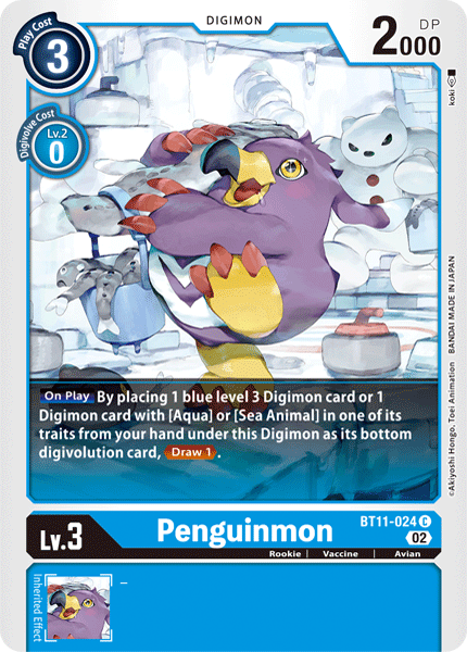 (024) Digimon TCG Dimensional Phase Single: Penguinmon (BT11-024) (V.1)  Common