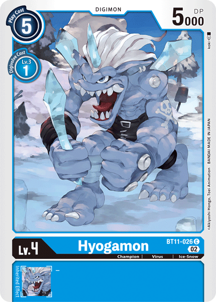 (026) Digimon TCG Dimensional Phase Single: Hyogamon (BT11-026) (Holo)  Common