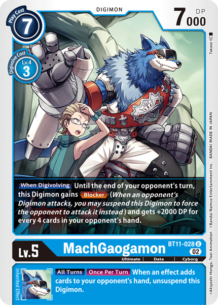 (028) Digimon TCG Dimensional Phase Single: MachGaogamon (BT11-028) (Holo)  Uncommon
