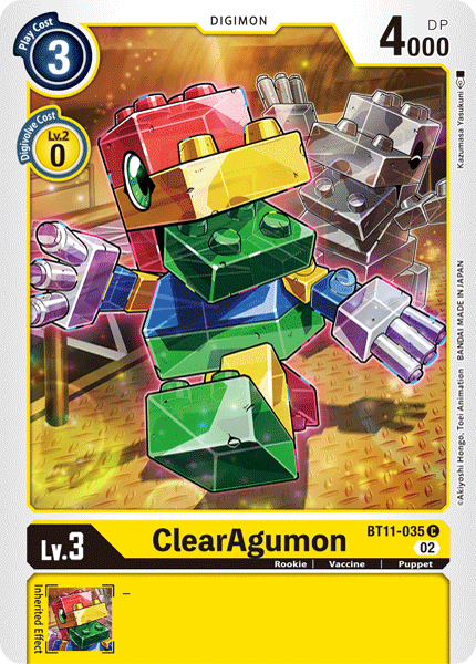 (035) Digimon TCG Dimensional Phase Single: ClearAgumon (BT11-035) (V.1)  Common