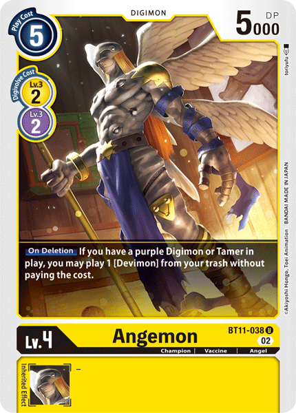 (038) Digimon TCG Dimensional Phase Single: Angemon (BT11-038) (Holo)  Uncommon