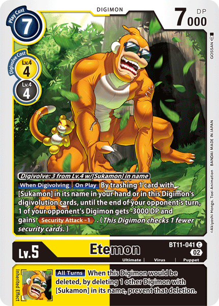 (041) Digimon TCG Dimensional Phase Single: Etemon (BT11-041) (V.1)  Common
