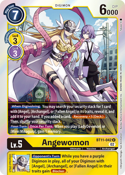 (042) Digimon TCG Dimensional Phase Single: Angewomon (BT11-042) (V.1)  Rare