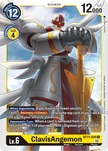 (045) Digimon TCG Dimensional Phase Single: ClavisAngemon (BT11-045) (Holo)  Uncommon
